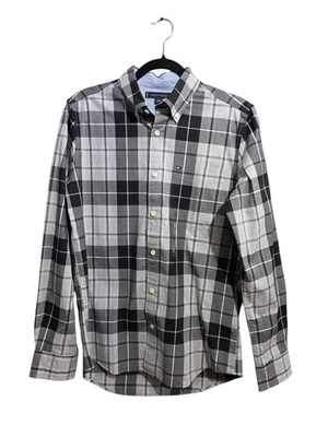 Tommy Hilfiger Plaid Long Sleeve Button-Down Shirt Black Checkered Men's Size S - Image 1 of 4