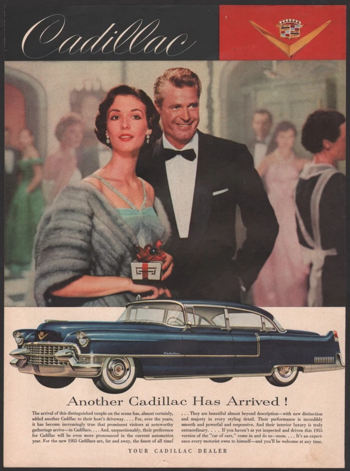 Cadillac 1955 anuncio impreso azul marino sedán de Ville Foto 1 de 1
