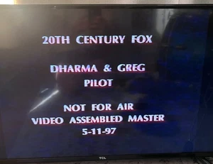 1997 Dharma & Greg TV Television Show Pilot Production VHS Tape Not For Air - Bild 1 von 4