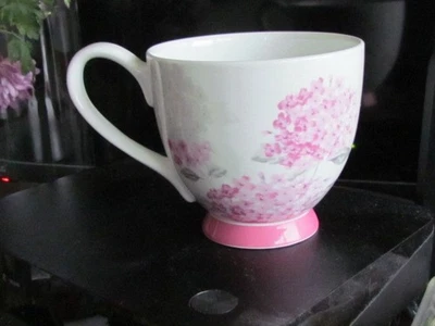 Tea Coffee  Mug Portobello by Inspire Bone China Floral Pink Hydrangea - Image 1 of 4