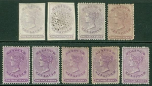 Ceylon 1857-66. Problemi Imperf & Perf. Principalmente come nuovo, 1 usato. Condizioni miste - Foto 1 di 2