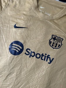 2022-23 Nike Barcelona Gold Away Soccer Jersey Boys XL #28 NWT - Picture 1 of 7