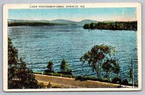 Postal de colección Lake Pennessewassee Norway Maine ME 1929 - Imagen 1 de 2