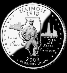 2003-S Illinois 90% SILVER Deep Cameo "PROOF" State Quarter US Coin Fast S&H - Picture 1 of 10