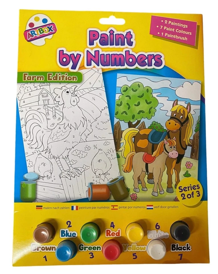 PAINT BY NUMBERS 2 Pack CHILDRENS KIDS FARM - Image 1 of 1
