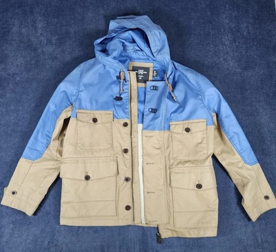 H&M L.O.G.G. Chaqueta impermeable con capucha en azul y cervatillo para hombre talla M Foto 1 de 4