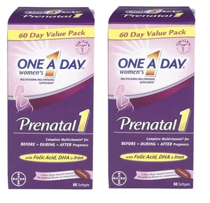 2 PACK ONE A Day Prenatal 1 Complete Multivitamin Supplement - 60 Softgels - Picture 1 of 3