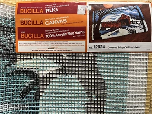 "Alfombra vintage Bucilla #12024 PUENTE CUBIERTO/Lona colgante de pared (solo) 26""x40" - Imagen 1 de 5