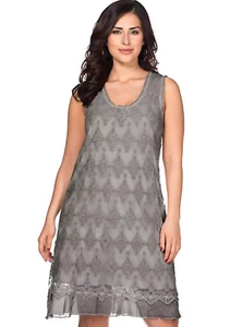 Sheego Size 14 Grey Oil Wash Lace DRESS Occasion Evening Holiday £75 Summer - Picture 1 of 4