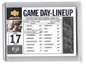 ADRIAN GONZALEZ 2007 UD Black #GDL-AG Game Day BOX SCORE AUTOGRAPH GOLD /10 - Picture 1 of 2