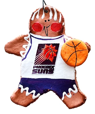 Enfeite de Natal Phoenix Suns NBA basquete homem pão de gengibre 3" - Imagem 1 de 2