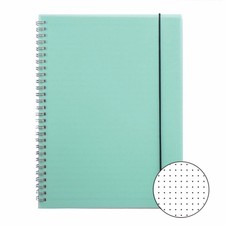 Spiral A5 Notebook Lime Dotted Bullet Journal PP Hardcover Banded Dot Grid