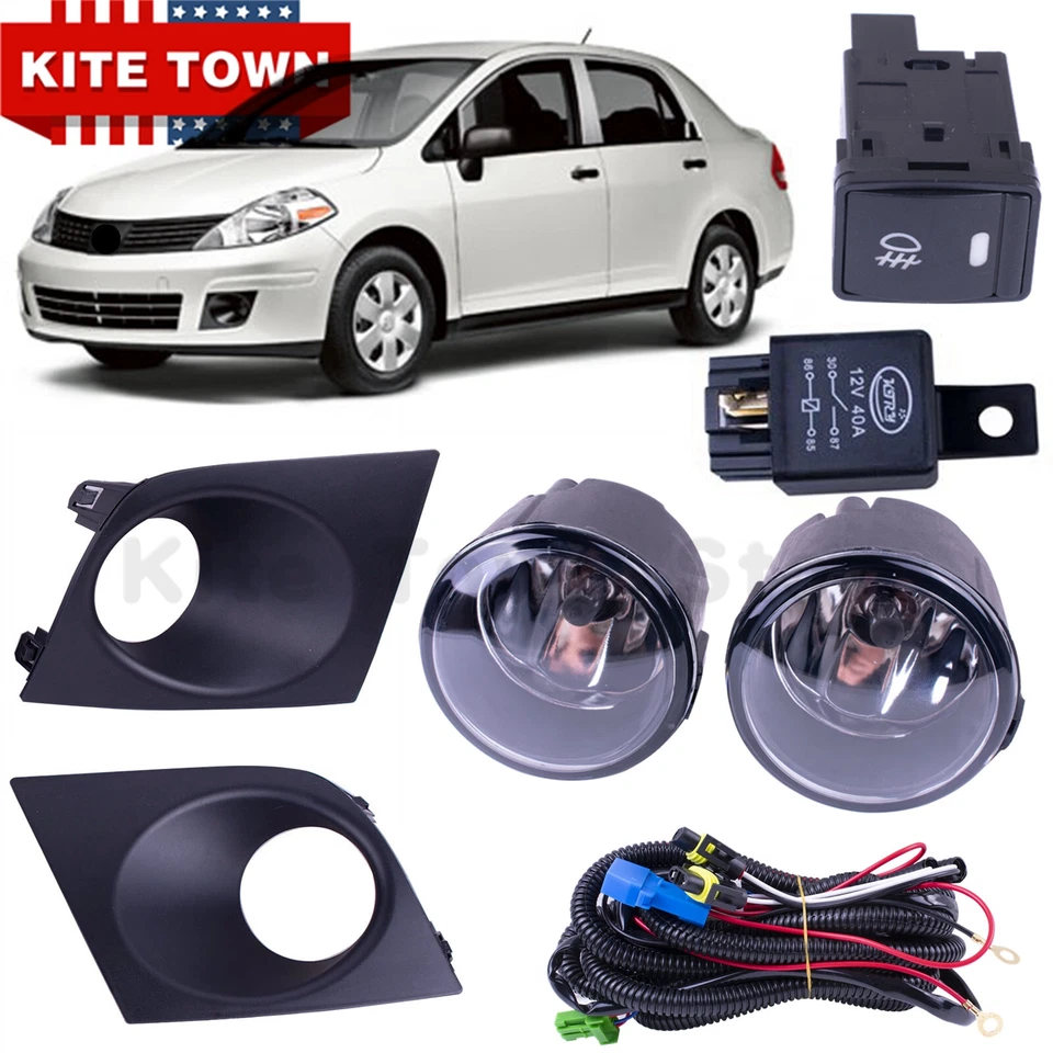Un juego de luces antiniebla + cubiertas + interruptor + cableado para Nissan Versa S SL 2007-2011 EE. UU. Foto 1 de 4