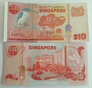 SINGAPORE 10 DOLLARS P-11 BIRD (SECOND) SERIES ND1976 UNC - Picture 1 of 1