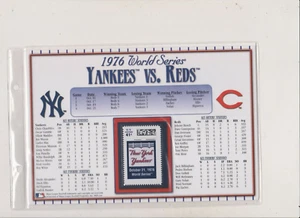 POSTAL SERVICE YANKEES - reds 1976 WORLD SERIES STAT CARD U S TO HONOR YANKEES - Picture 1 of 2