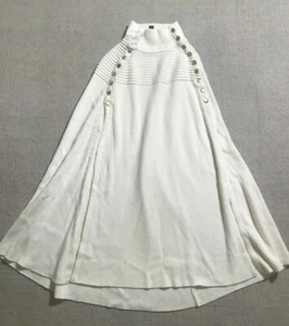 G.I.L.I Women’s Sweater Medium Poncho White Off White #1439 - Picture 1 of 6