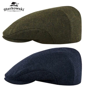 Sterkowski DERBY Merino Wool Flat Cap Ivy League Applejack Newsboy Irish Gatsby - Picture 1 of 18