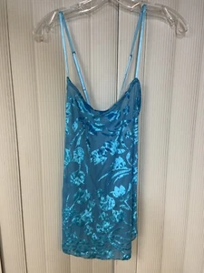 Shirley Of Hollywood womens lingerie Gown, Size Large, Turquoise, Adjustable Str - Picture 1 of 7