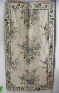 ** Vintage * Kashmir Crewel Chainstitch Floral Wool Rug * 32" x 56" * Unused ** - Picture 1 of 9