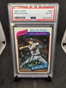 1980 Topps Nolan Ryan #580 PSA 6 recientemente graduado gran centrado - Imagen 1 de 5