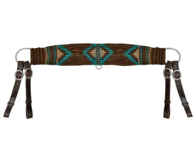 Showman Mohair Wool Brown & Teal Multi-Strand Tripping Collar - Image 1 of 2
