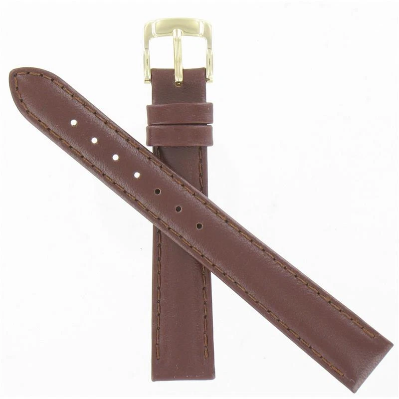 Speidel Watch Band 14mm Ladies Brown Stitched Calf Leather