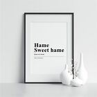 Hame Sweet Hame Word Definition Framed Print Home Print Print Framed Wall Décor