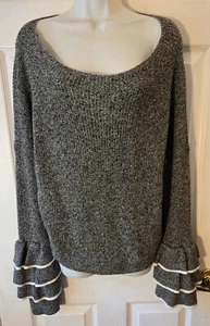 Suéter Pullover Recortado Express Volantes Capas Mangas Campana Para Mujer Talla L NUEVO - Imagen 1 de 9