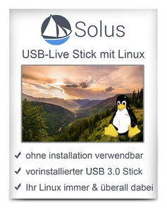 USB-Live Stick: Linux Solus 64Bit 32 GB USB 3.0 Stick - Bild 1 von 6