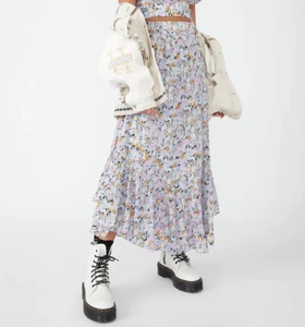Free People Pretty Dayz Co-Ord Skirt M 8 Women Casual Printed Maxi NEW 33765 - Picture 1 of 8