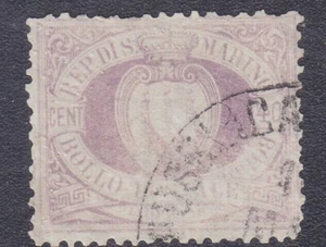 SAN MARINO 1877 WAPPEN 40c lila Nr. 7a US - Bild 1 von 2