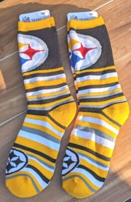 NFL Pittsburgh Steelers 2x Pairs Long Socks Size Large - New With Tags - Image 1 of 4