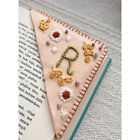 Personalized Hand Embroidered Corner Bookmark Unique Letter Gift Kid Initial
