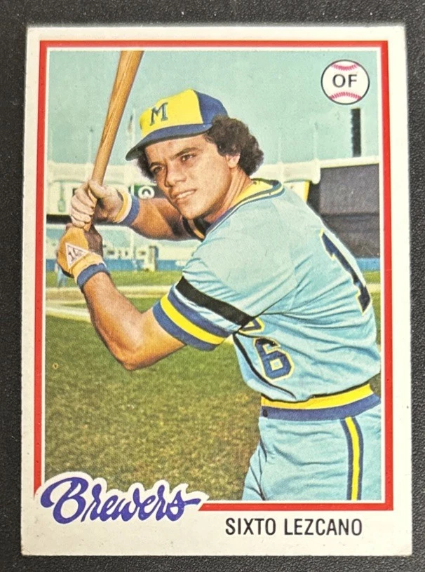 1978 Topps Sixto Lezcano Baseball Card #595 Brewers OF Poor Creased Bad Corners - Image 1 of 3