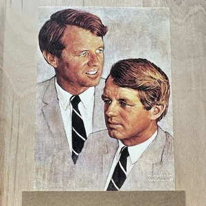 Tarjeta postal vintage 1996 Norman Rockwell retrato de Robert F. Kennedy (1966) - Imagen 1 de 4