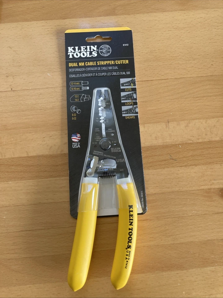 Klein Tools K1412 Cable Stripper/Cutter - Yellow NEW - Image 1 of 1