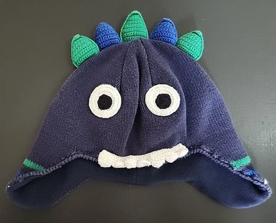 Sombrero Monstruo Hanna Andersson Doble Cálido Talla M En Azul Marino Acogedor Monstruo de 2 Ojos Foto 1 de 4