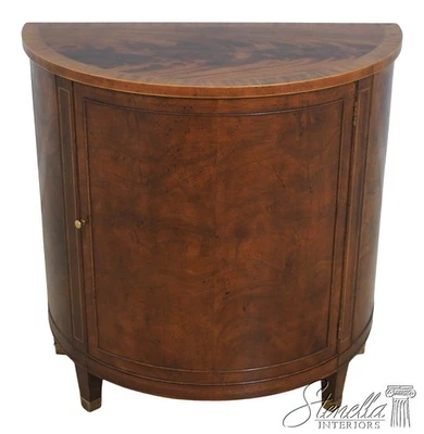 70616: BAKER Attributed Demilune 1 Door Mahogany Commode Console Cabinet - Image 1 of 4