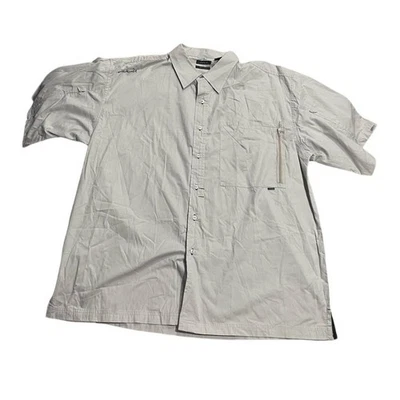 DNM Attitude Soho Button Up Short Sleeve Shirt Mens 3XL Cotton Big Tall Gray - Image 1 of 4