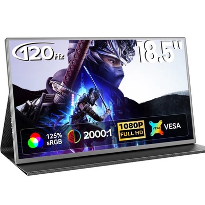 UPERFECT 18.5 Inch 120Hz Gaming Monitor 1920x1080 Portable Screen LCD Display - Image 1 of 4