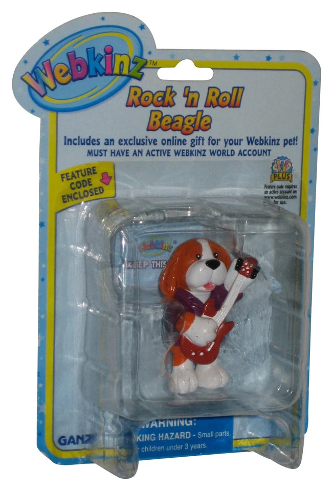 Minifigura Webkinz Rock 'N Roll Beagle Dog Ganz 2 pulgadas - (plástico abollado) Foto 1 de 1