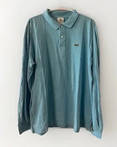 Polo Lacoste uomo taglia 7 blu chiaro manica lunga Gator rugby golf casual - Foto 1 di 17