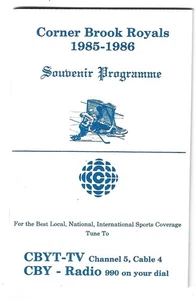 RARO 1985/86 STEPHENVILLE JETS VS CORNER BROOK ROYALS programa de juego - Imagen 1 de 2