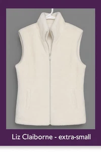 🧥 Chaleco Blanco Liz Claiborne - X-Pequeño - Nuevo con Etiquetas - ¡Suave y Elegante! - Imagen 1 de 15