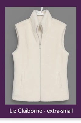 🧥 Chaleco Blanco Liz Claiborne - X-Pequeño - Nuevo con Etiquetas - ¡Suave y Elegante! Foto 1 de 4