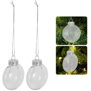 12PCS Christmas Tree Transparent Balls with Ribbons for Holiday Lighting - Picture 1 of 12