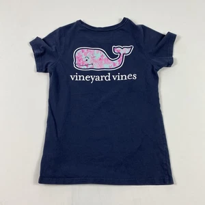 Vineyard Vines Shirt Damen XXS Navy Tasche Wal Logo Grafik Kurzarm - Bild 1 von 8