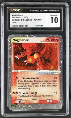 CGC 10 GEM MINT Magmar ex 2003 EX Ruby & Sapphire 100/109 Holo Pokemon Card - Image 1 of 2