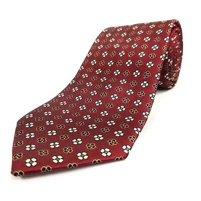 Ted Baker London Luxury Narrow Tie Ged Geometric Floral Silk Necktie 60" x 3.25" - Image 1 of 4