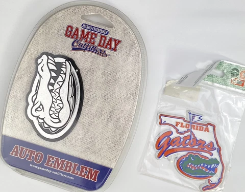 Florida Gators NCAA BUNDLE: (1) Game Day Auto Emblem (1) Game Day Car Magnet NEW Cover